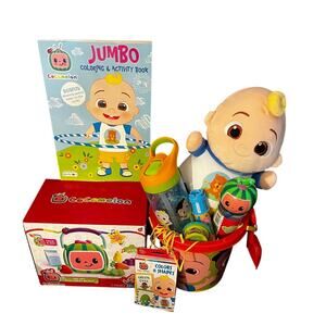 Cocomelon Gift bundle sand Pail , coloring book ,bubbles ,blue peep chalk, Zak